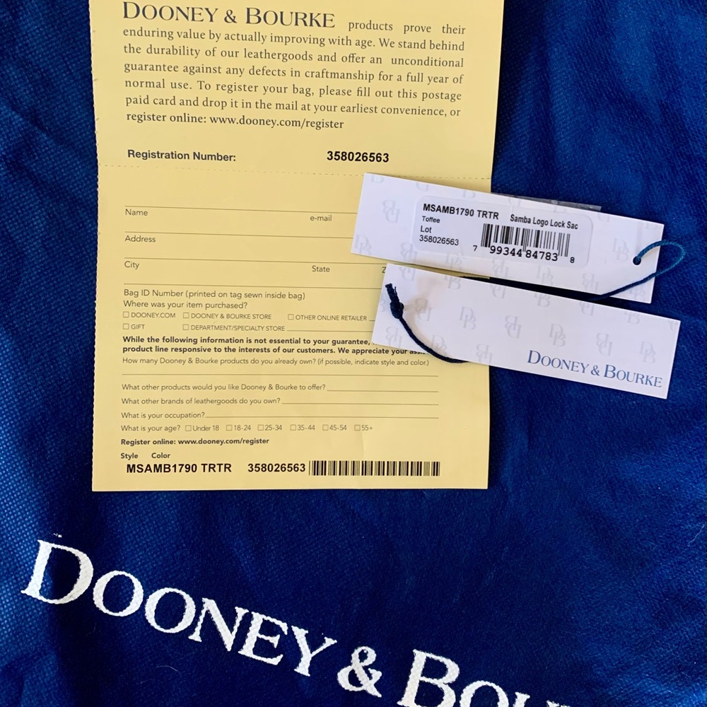 NEW - Dooney & Burke Sambra Logo Lock Sac - Picture 7 of 7